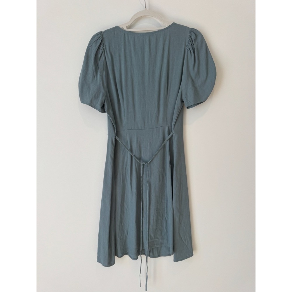 Madewell V-Neck Button-Front Mini Dress in Faded River Blue, Size 8 US, NWT - Picture 3 of 11